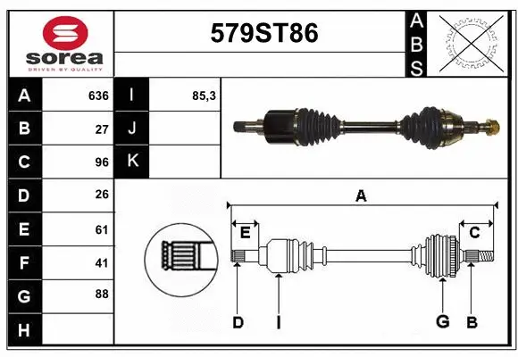 Arbre de transmission STARTCAR 579ST86