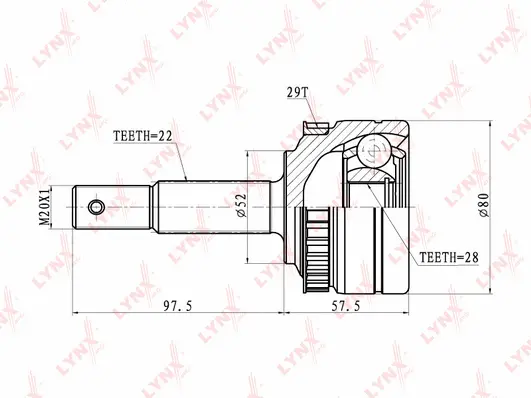 Jeu de joints, arbre de transmission LYNXAUTO CO-5918