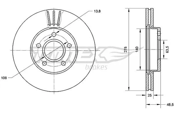 Disque de frein TOMEX Brakes TX 71-11