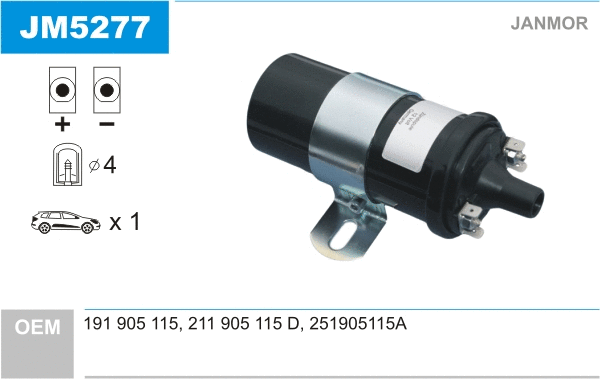 Bobine d'allumage JANMOR JM5277