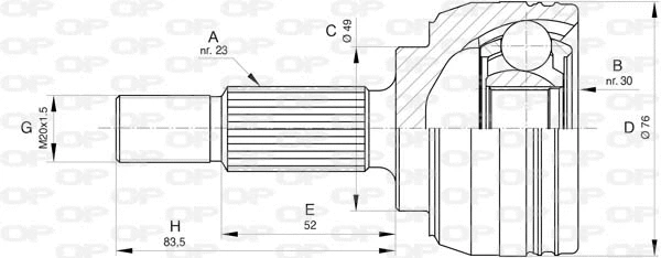 Jeu de joints, arbre de transmission OPEN PARTS CVJ5798.10
