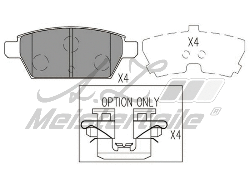 Kit de plaquettes de frein, frein à disque A.Z. Meisterteile AZMT-44-022-1505