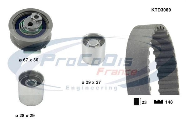 Kit de courroie crantée PROCODIS FRANCE KTD3069