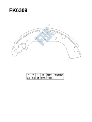 Jeu de mâchoires de frein FBK FK6309