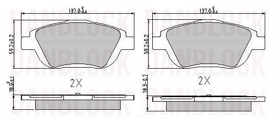 Kit de plaquettes de frein, frein à disque DANBLOCK DB 510767