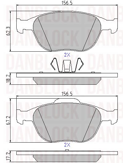 Kit de plaquettes de frein, frein à disque DANBLOCK DB 510477