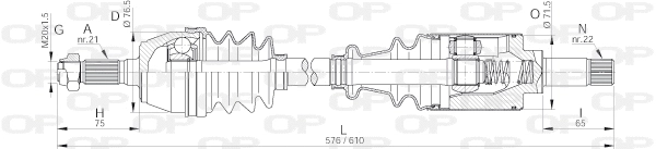 Arbre de transmission OPEN PARTS DRS6004.00