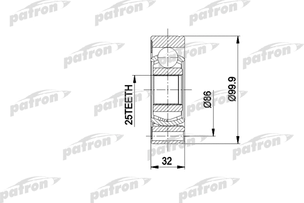 Jeu de joints, arbre de transmission PATRON PCV1005