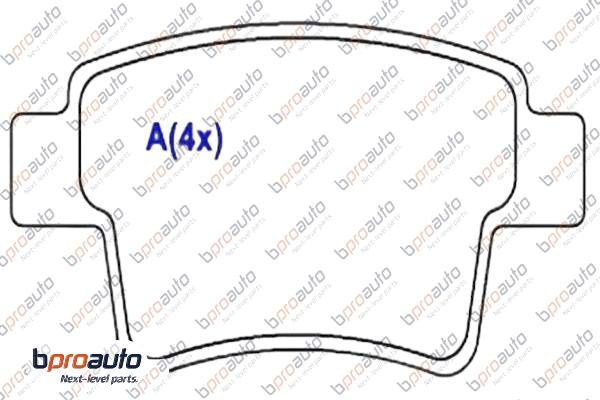 Kit de plaquettes de frein, frein à disque BPROAUTO 1BP30928AA