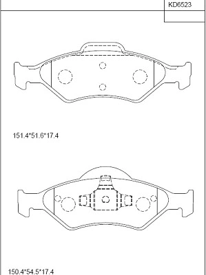 Kit de plaquettes de frein, frein à disque ASIMCO KD6523