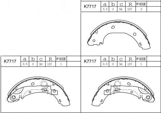 Jeu de mâchoires de frein ASIMCO K7717
