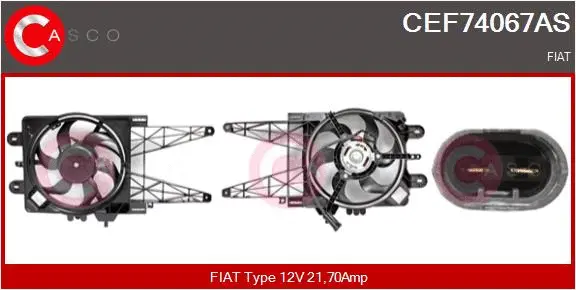 Moteur électrique, ventilateur pour radiateurs CASCO CEF74067AS