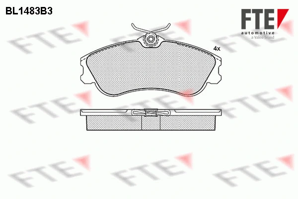 Kit de plaquettes de frein, frein à disque FTE 9010215