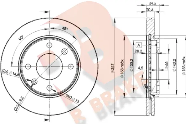 Disque de frein R BRAKE 78RBD24694