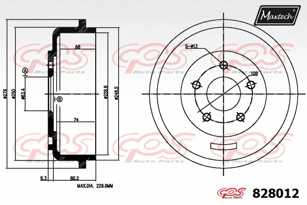 Tambour de frein MAXTECH 828012