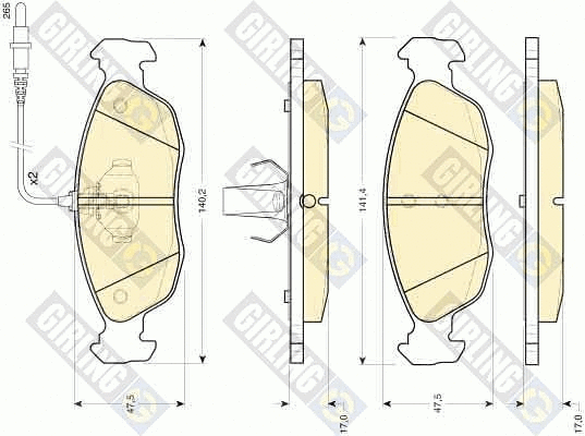 Kit de plaquettes de frein, frein à disque GIRLING 6111042