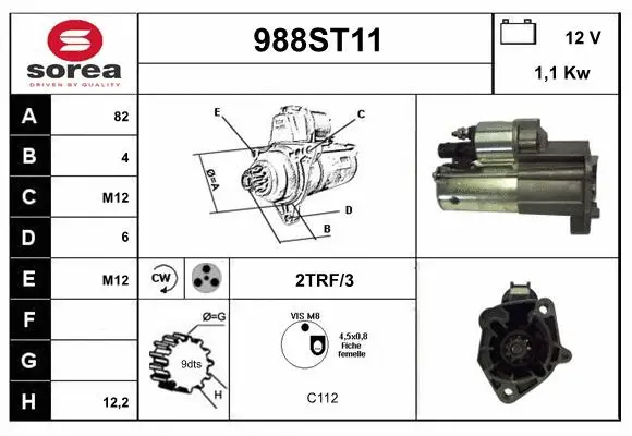 Démarreur STARTCAR 988ST11