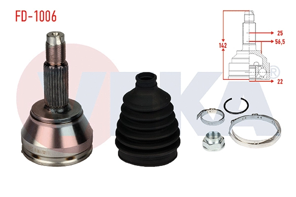 Jeu de joints, arbre de transmission VEKA FD-1006
