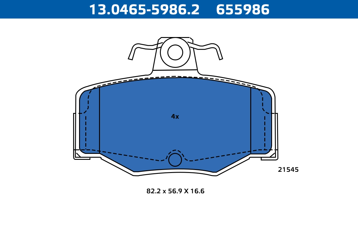 Kit de plaquettes de frein, frein à disque ATE-APAC 13.0465-5986.2