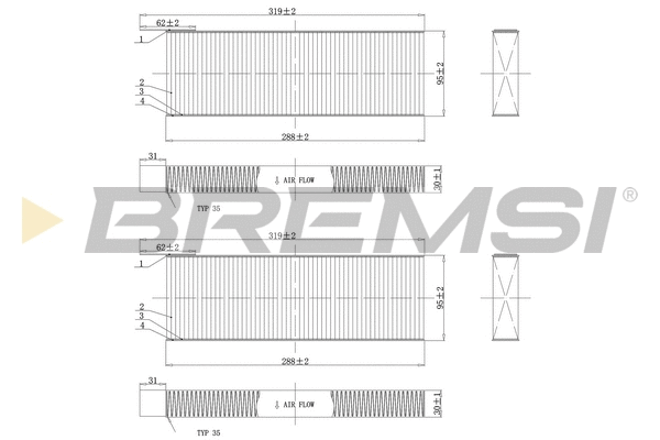 Filtre, air de l'habitacle BREMSI FC0071C