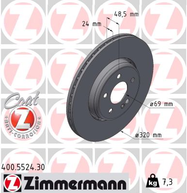 Disque de frein ZIMMERMANN 400.5524.30