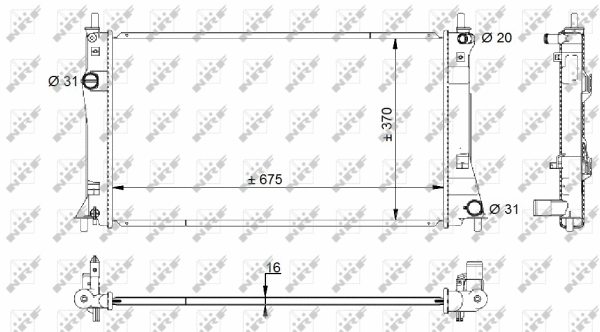 Radiateur, refroidissement du moteur NRF 59205