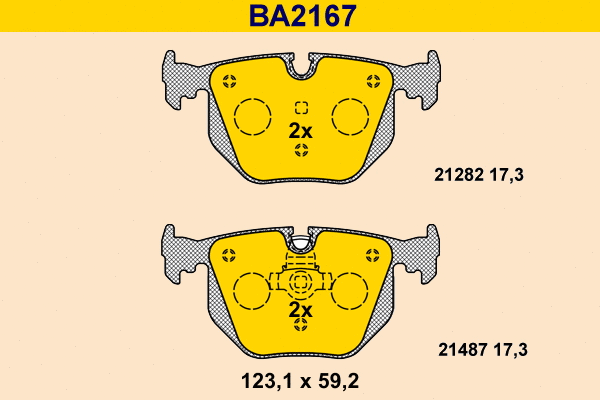 Kit de plaquettes de frein, frein à disque BARUM BA2167