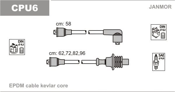 Kit de câbles d'allumage JANMOR CPU6