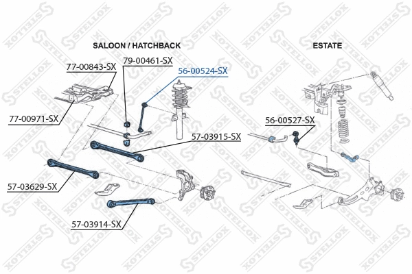 Entretoise/tige, stabilisateur STELLOX 56-00524-SX