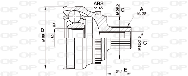 Jeu de joints, arbre de transmission OPEN PARTS CVJ5139.10