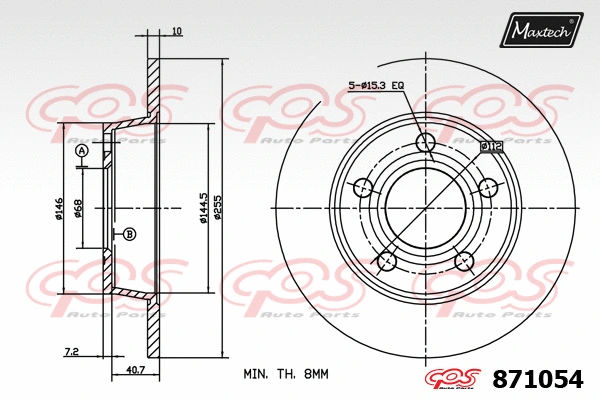 Disque de frein MAXTECH 871054
