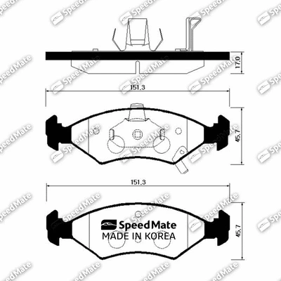 Kit de plaquettes de frein, frein à disque SpeedMate SM-BPK007