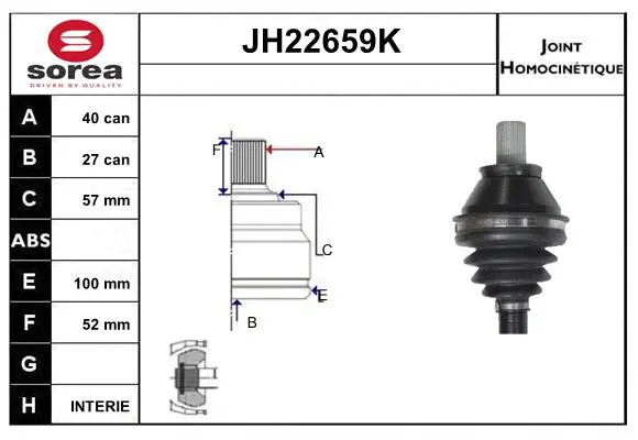 Jeu de joints, arbre de transmission SNRA JH22659K