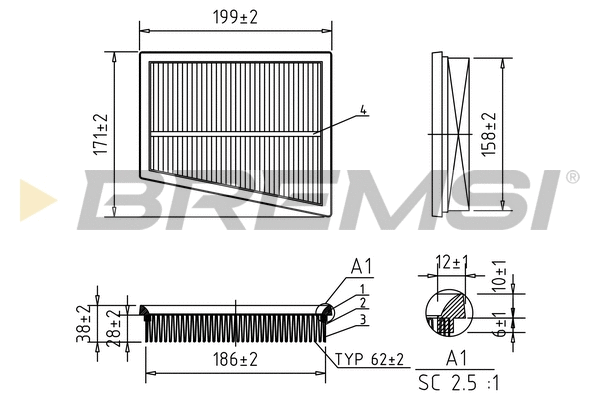 Filtre à air BREMSI FA1027