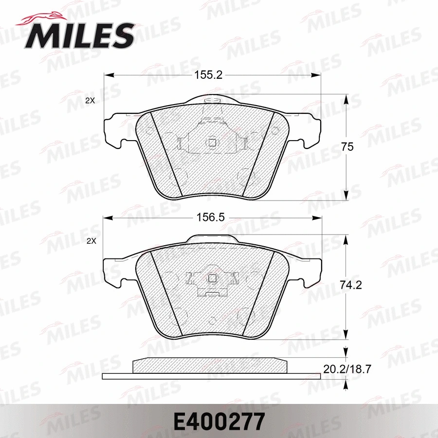 Kit de plaquettes de frein, frein à disque MILES E400277
