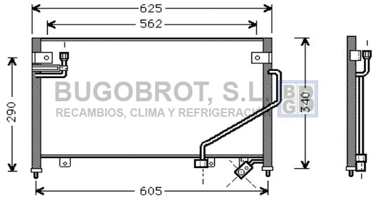 Condenseur, climatisation BUGOBROT 62-MZ5120