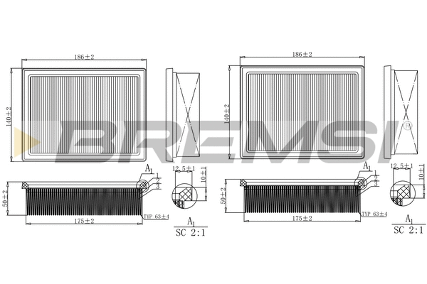 Filtre à air BREMSI FA1270