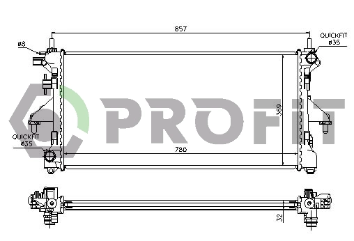 Radiateur, refroidissement du moteur PROFIT PR 0540N3