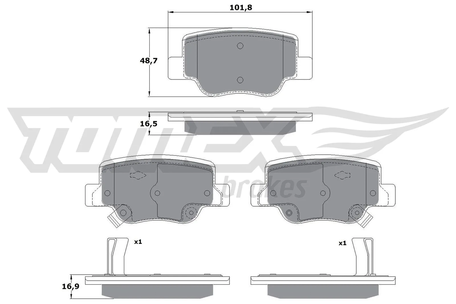 Kit de plaquettes de frein, frein à disque TOMEX Brakes TX 17-58