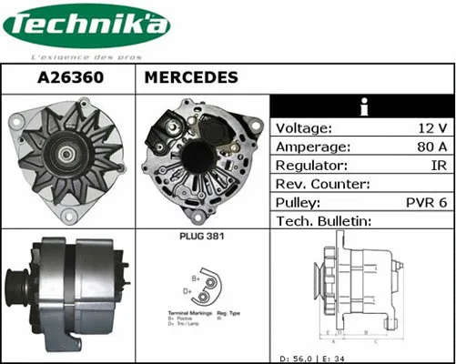 Alternateur Technika A26360