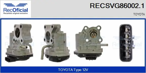 Vanne EGR RECOFICIAL RECSVG86002.1