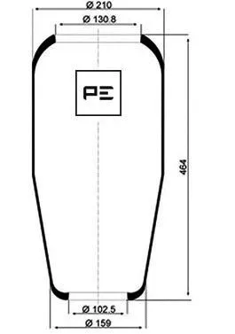 Soufflet de suspension, suspension pneumatique PE Automotive 084.060-70A