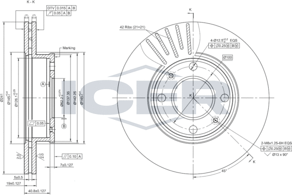 Disque de frein ICER 78BD0570-2