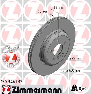 Disque de frein ZIMMERMANN 150.3461.32