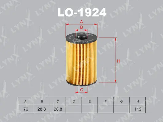 Filtre à huile LYNXAUTO LO-1924