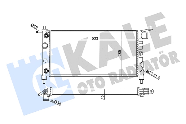 Radiateur, refroidissement du moteur KALE OTO RADYATÖR 354110