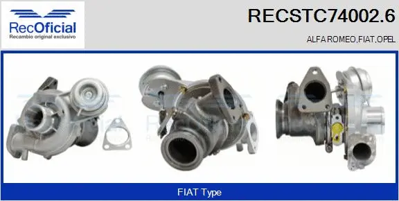 Turbocompresseur, suralimentation RECOFICIAL RECSTC74002.6