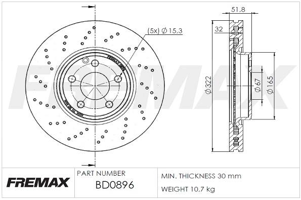 Disque de frein FREMAX BD-0896