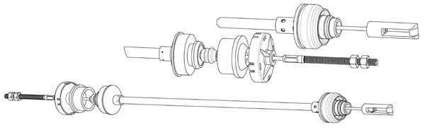 Tirette à câble, commande d'embrayage CEF PU01132