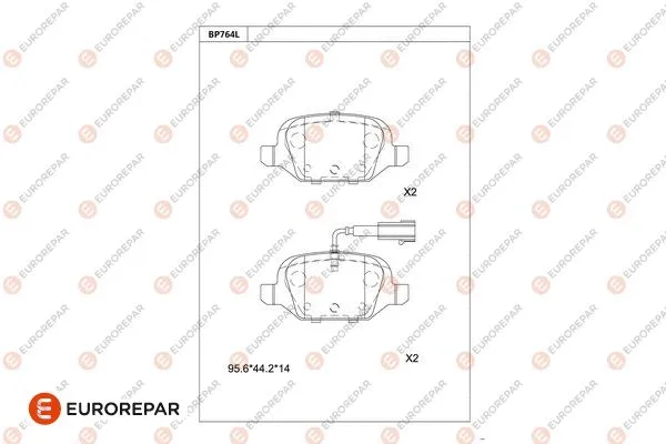 Kit de plaquettes de frein, frein à disque EUROREPAR 1681255380